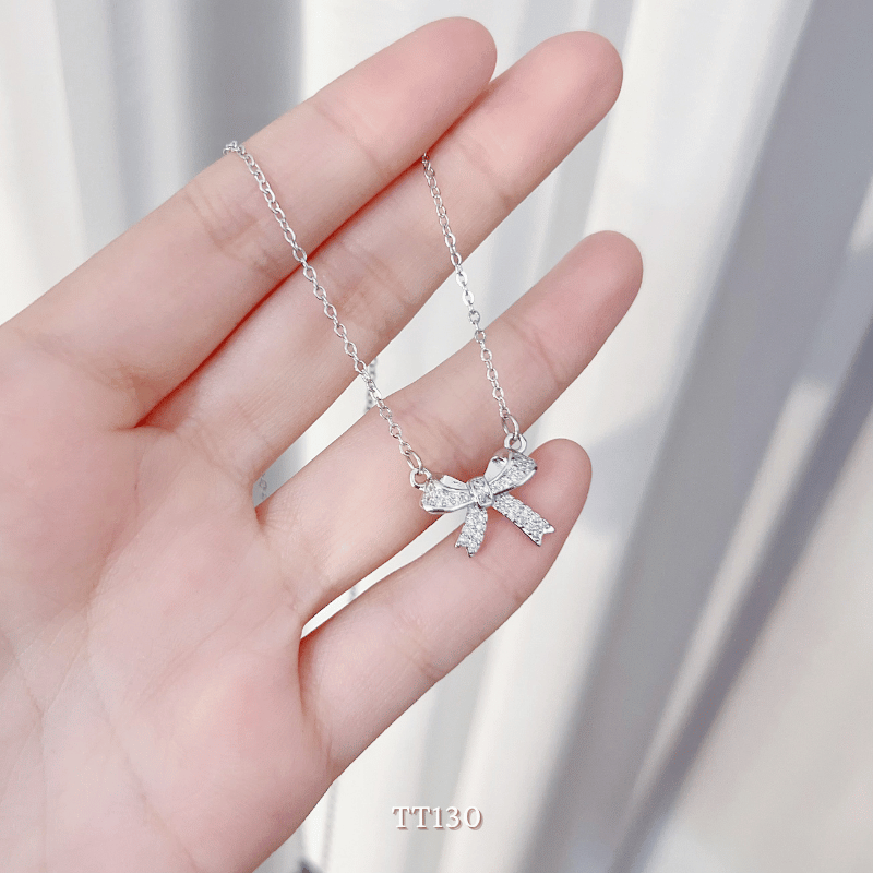 Dây chuyền, Vòng tay, Bông tai đính đá hình nơ TT130