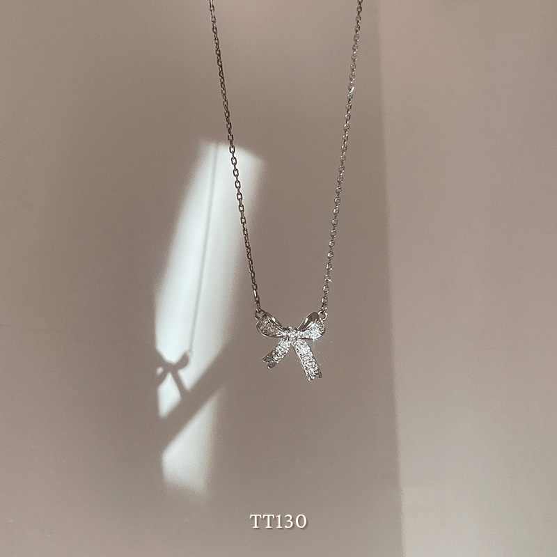 Dây chuyền, Vòng tay, Bông tai đính đá hình nơ TT130