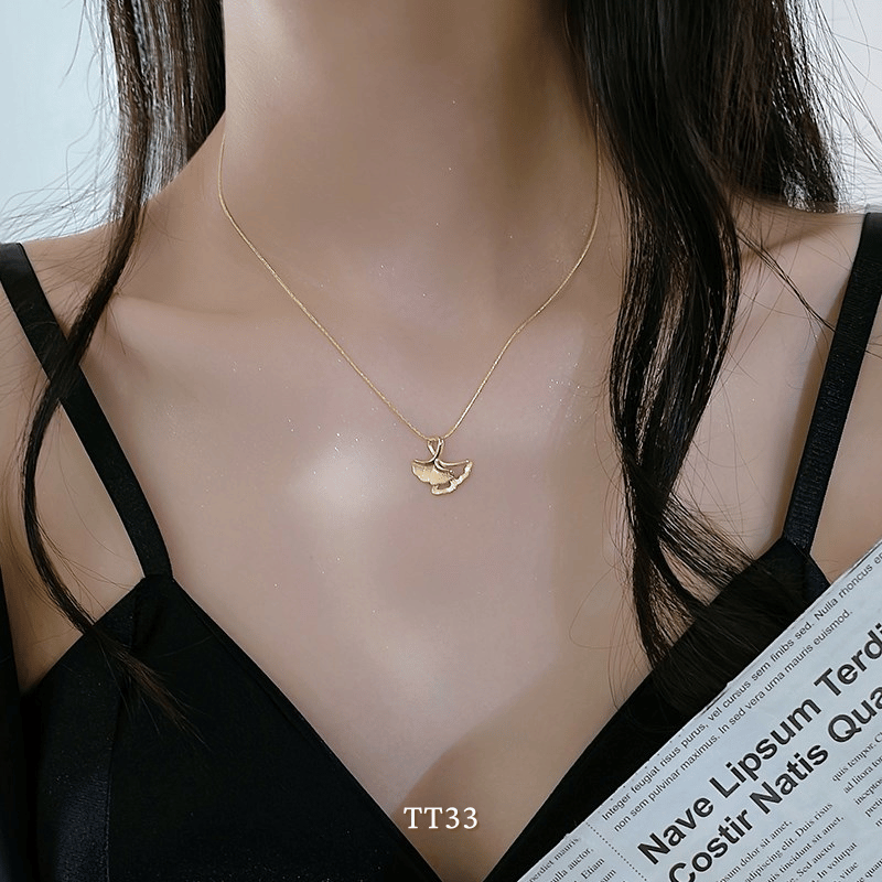 Dây chuyền nữ hình quạt titan không đen gỉ phụ kiện trang sức thời trang TT33