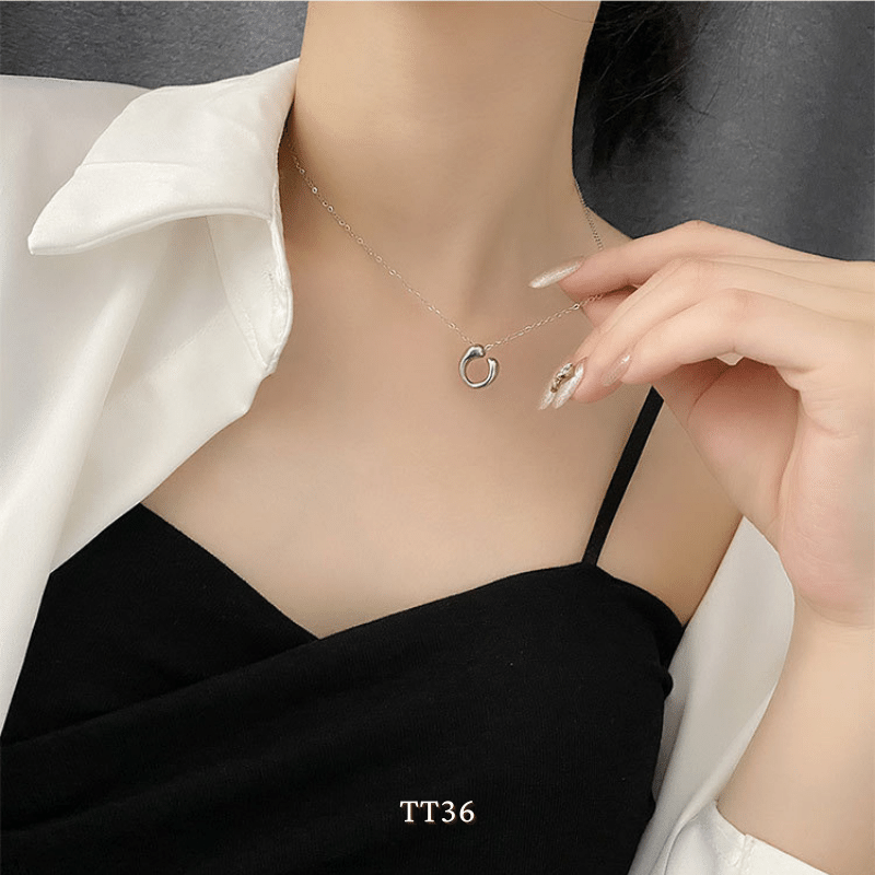 Dây chuyền nữ hình học titan không đen gỉ cá tính thời trang unisex TT36