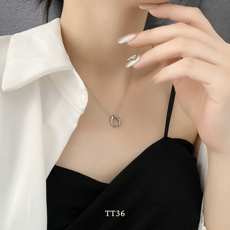 Dây chuyền nữ hình học titan không đen gỉ cá tính thời trang unisex TT36