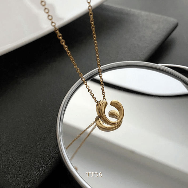 Dây chuyền nữ hình học titan không đen gỉ cá tính thời trang unisex TT36