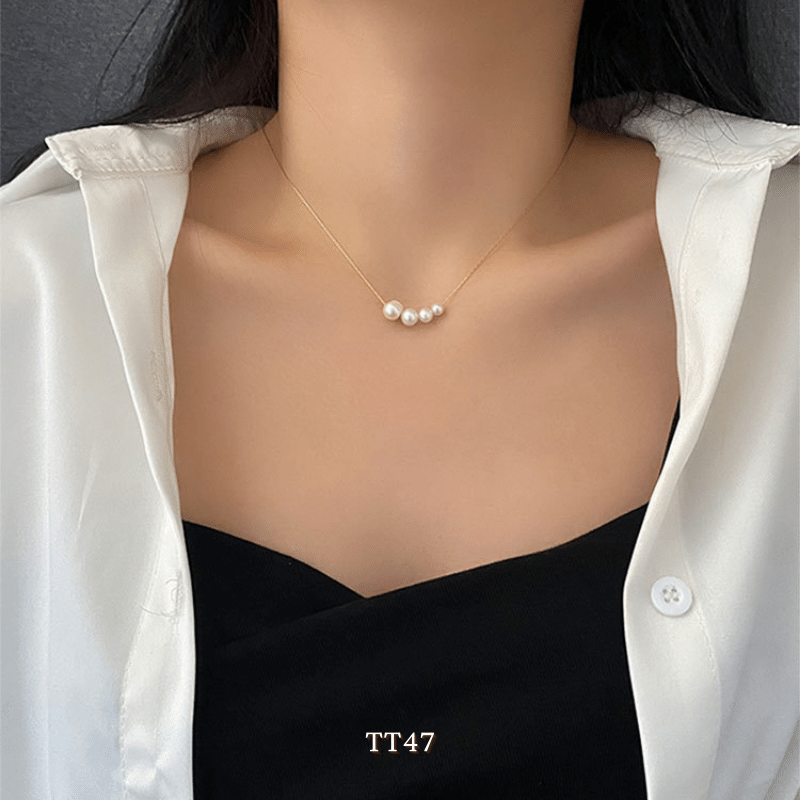 Dây chuyền nữ hạt ngọc trai nhân tạo phong cách thanh lịch tiểu thư TT47
