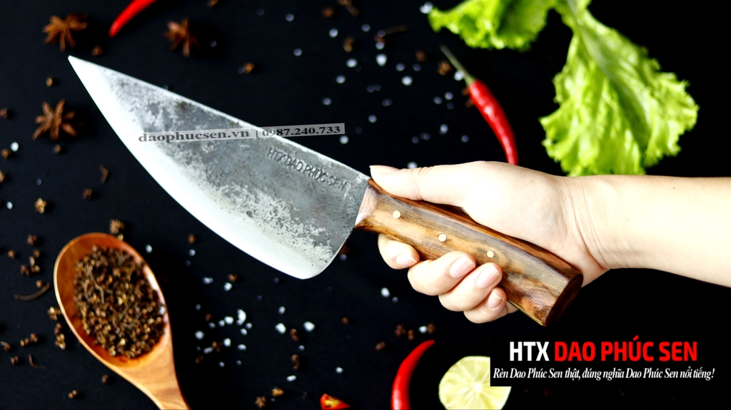 DAO BẦU LỌC 20 thép nhíp xe cán gỗ tự nhiên - G09OCD /DAO VIP - HTX DAO PHÚC SEN