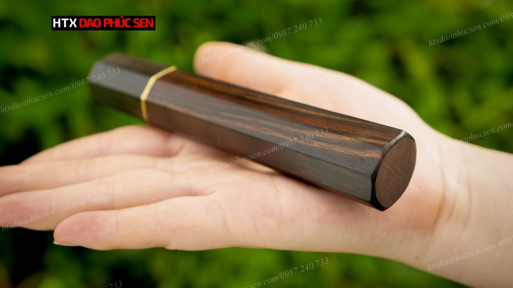Cán dao Nhật bát giác gỗ mun- CN03