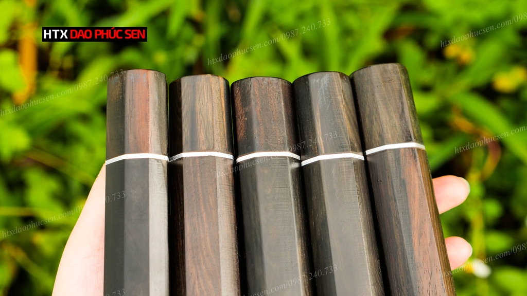 Cán dao Nhật bát giác gỗ mun - CN04