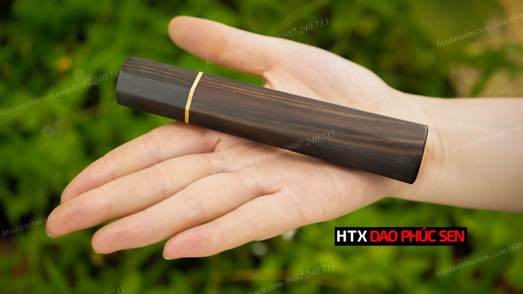 Cán dao Nhật bát giác gỗ mun- CN03