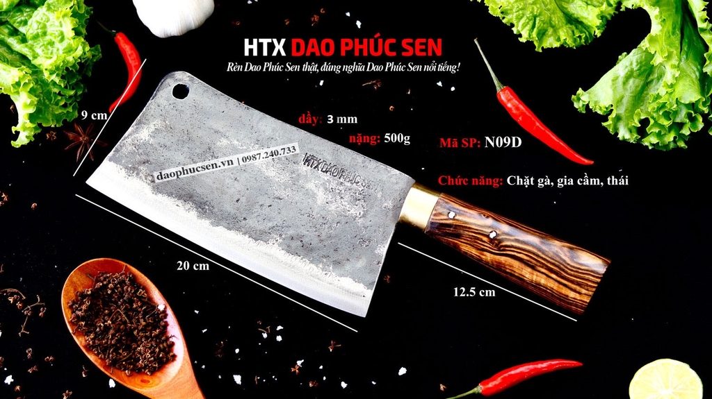 Bộ Dao CD06 Đa Năng - Chặt - Thái - Lọc Hàng Chuẩn Dao Vip - HTX Dao Phúc Sen