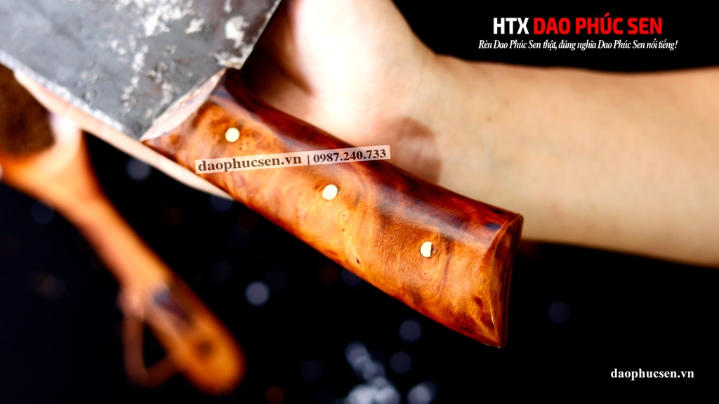 Dao chặt - thái bản 10 - Thép nhíp ô tô - Cán ốp nu - CTB10OND