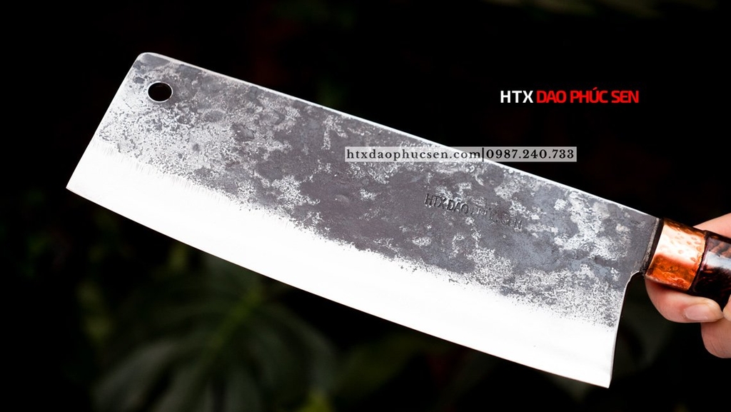 Dao chặt gà sắc bén - Thép nhíp ô tô - Cán cẩm - khâu đồng - G05TDD