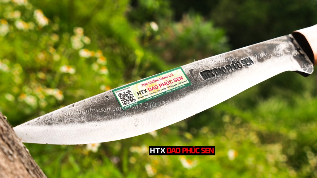 Dao thái lọc sắc bén - Thép nhíp oto - Cán cẩm khâu đồng đỏ - DL22DD