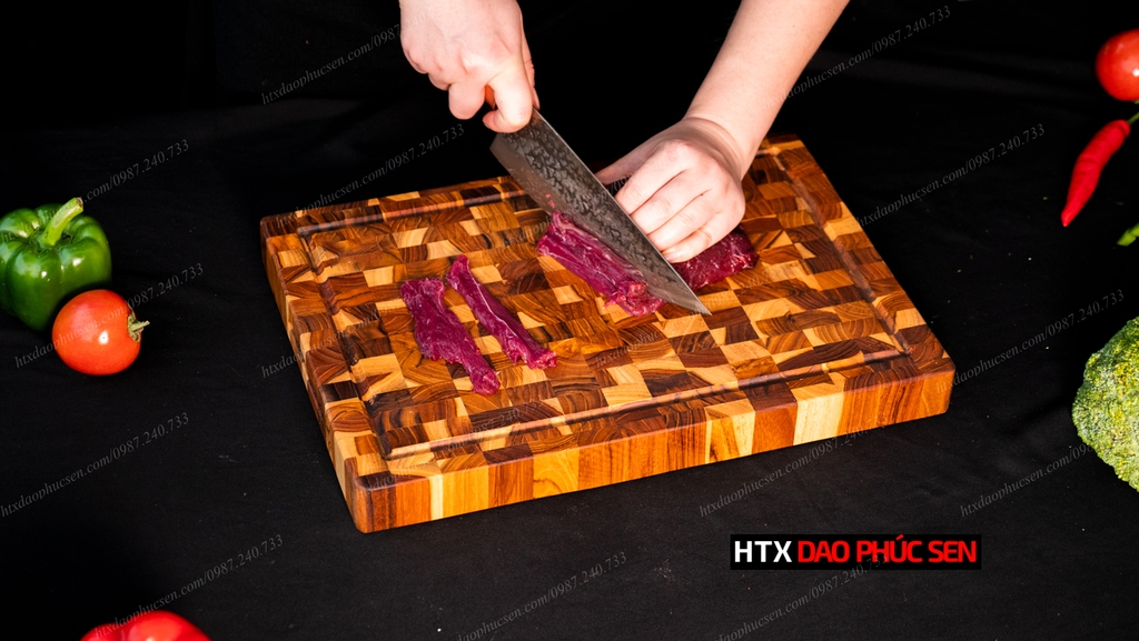 Thớt Gỗ Teak Cao Cấp - Chặt thái, Trang Trí - 35x25x3,8cm - DC04