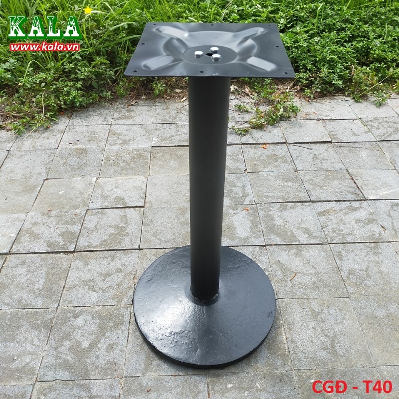 Chân bàn gang đúc mâm tròn 40cm màu đen CGĐ-T40