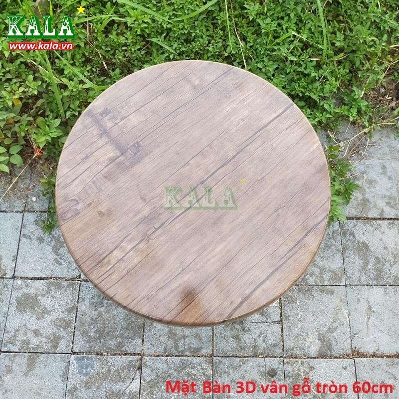 Mặt bàn 4D vân gỗ tròn 60cm