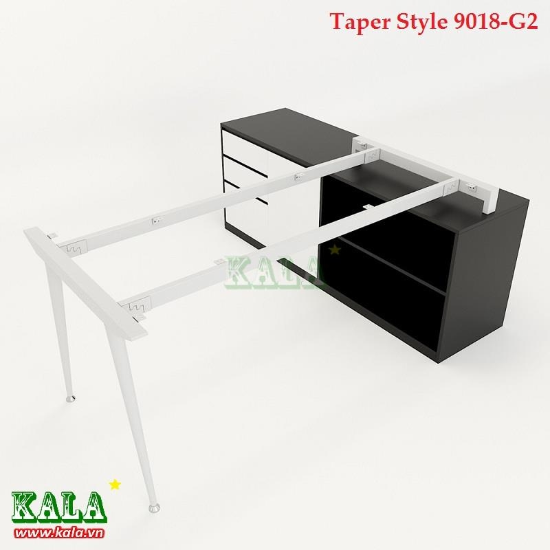 Chân bàn văn phòng lắp ráp 2 chân gác tủ Taper Style 900 x 1800mm