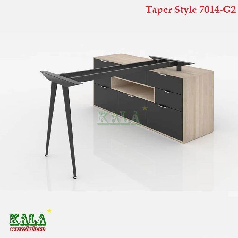 Chân bàn văn phòng lắp ráp 2 chân gác tủ Taper Style 700 x 1400mm