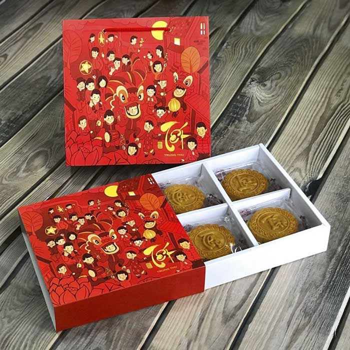 Ảnh 3 : Vỏ hộp bánh trung thu màu đỏ truyền thống ( In Thành Đô)