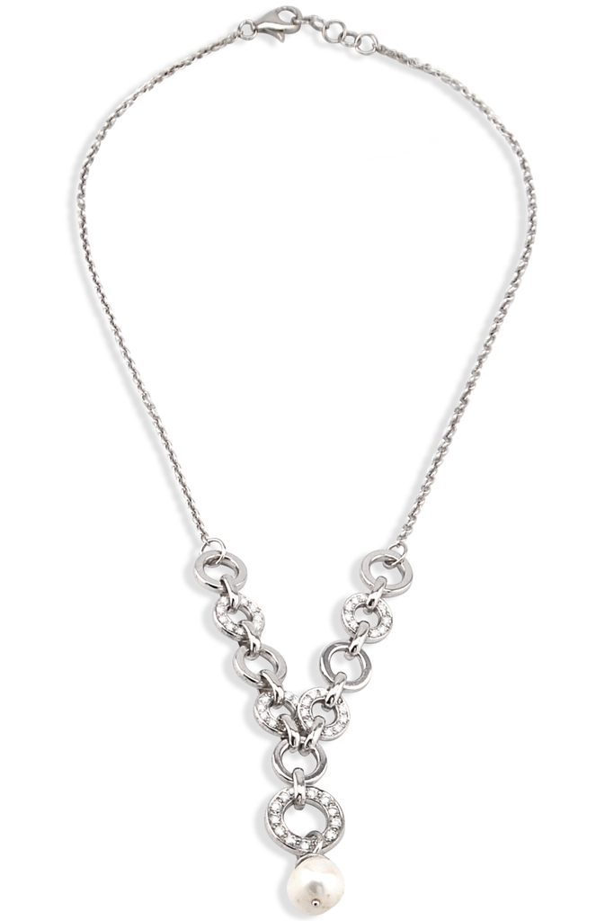 Pearl Pendant Silver 925 Chain Necklace/ 40cm