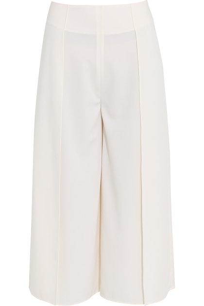 Grace Palazzo Pants/ Cream White- Quần cạp cao ống suông rộng tà bay trắng kem
