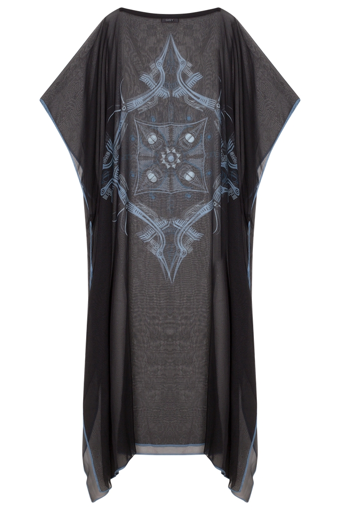 Boat-necked Silk Kaftan 109x143/ No (6)