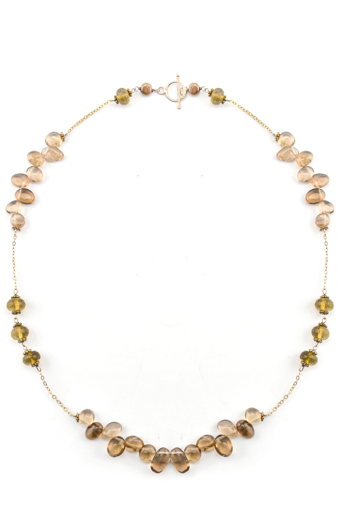 Vòng cổ Smoky Leaf Quartz & Silver Necklace