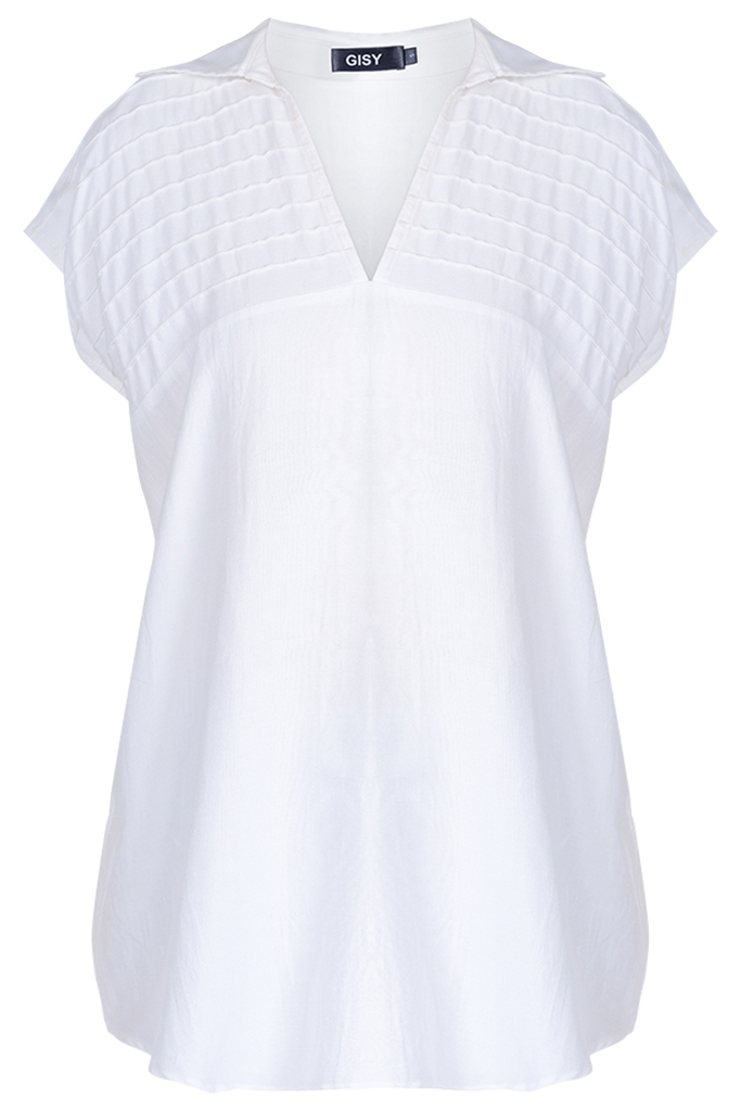 Áo Morgan Stripe Collar Silk Shirt/ White