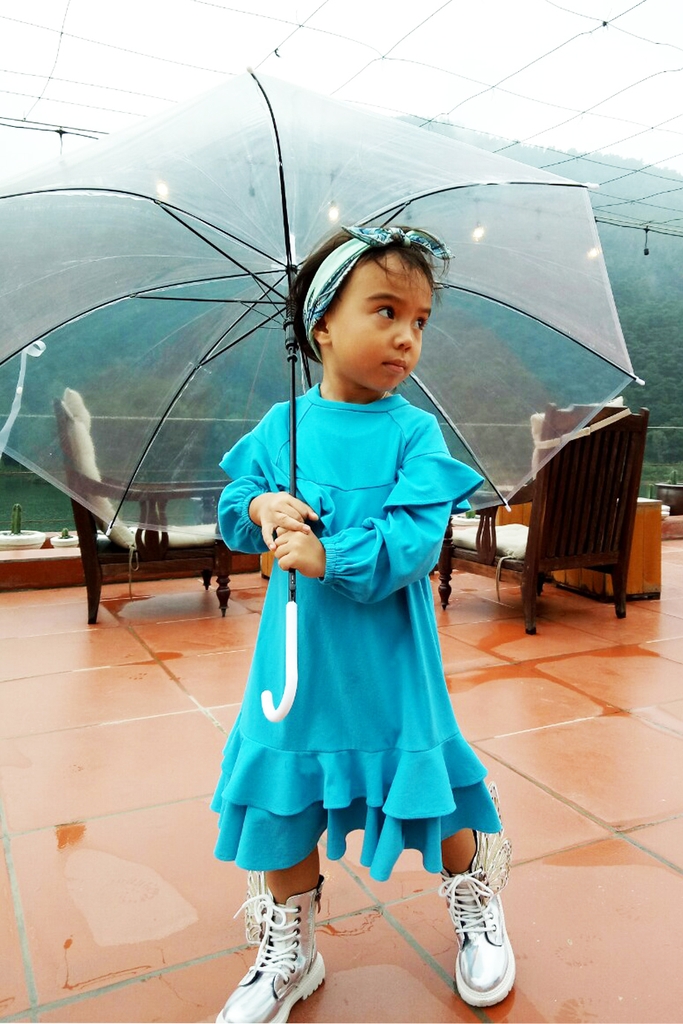 Đầm bé gái Themal Ruffle Girl Dress/ Turquoise 1653