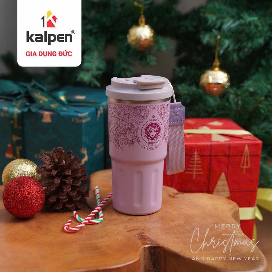 Cốc giữ nhiệt inox Kalpen 600ml màu hồng
