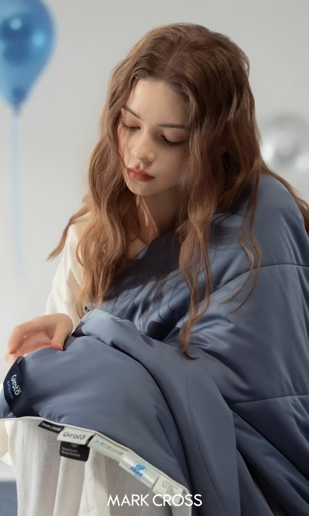 Chăn băng Mark Cross dòng Girato màu xanh