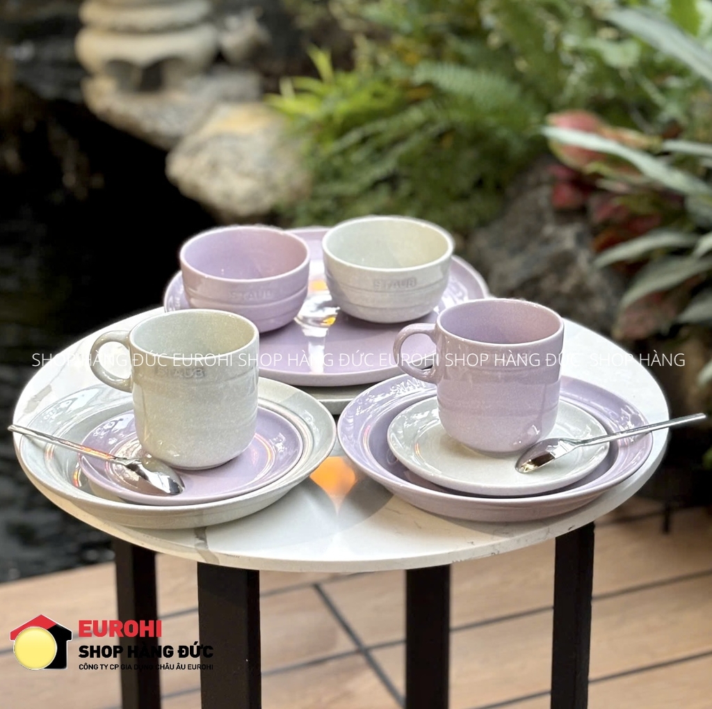 Set bát đĩa cốc  sứ Staub 10 món