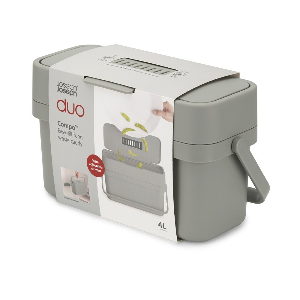 Thùng rác hữu cơ gắn tủ bếp Joseph Joseph Duo Compo 4L SS21