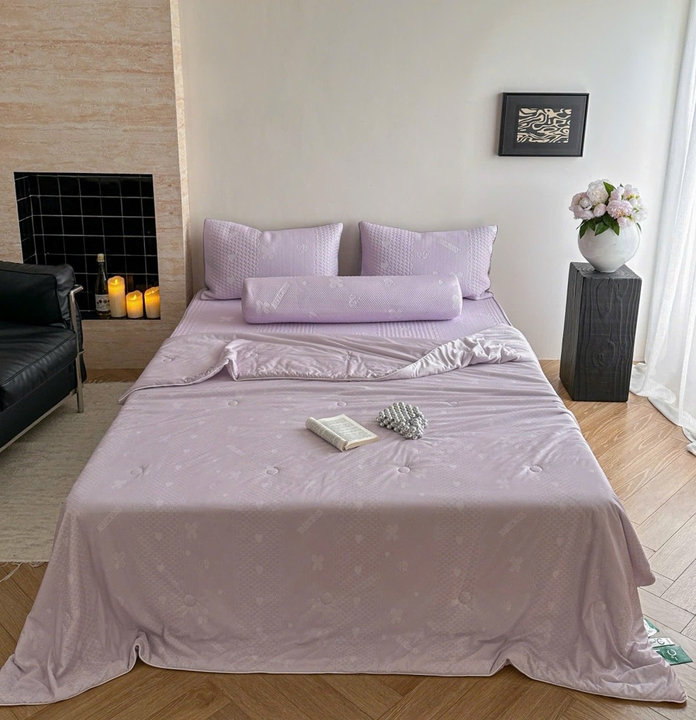 Chăn lạnh Mark Cross dòng My Heart màu tím