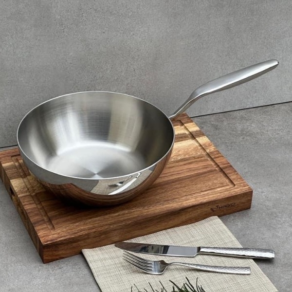 Chảo Kaiyo inox đáy liền sâu lòng 24cm