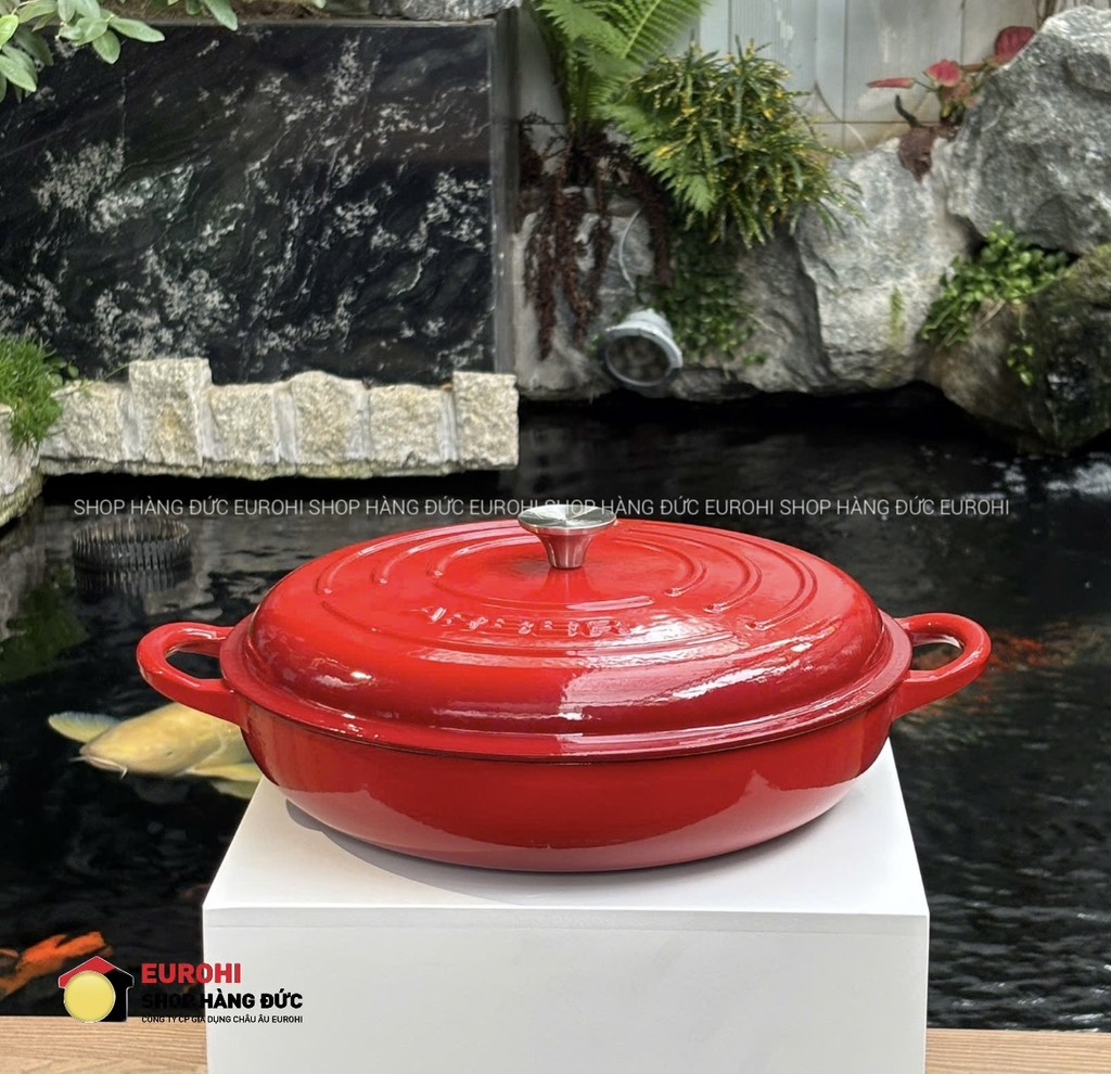 Chảo gang Arber 32cm 3,5L màu đỏ (CG30MĐ)
