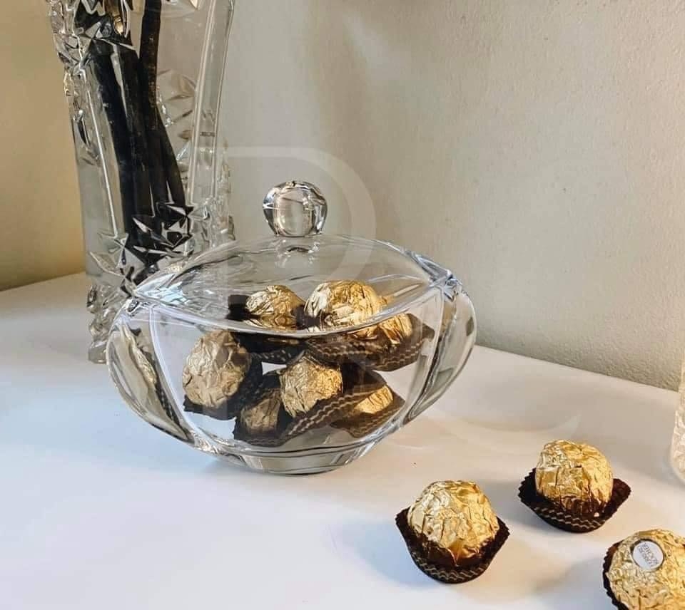 Thố pha lê Bohemia Orbit sò trơn 18cm