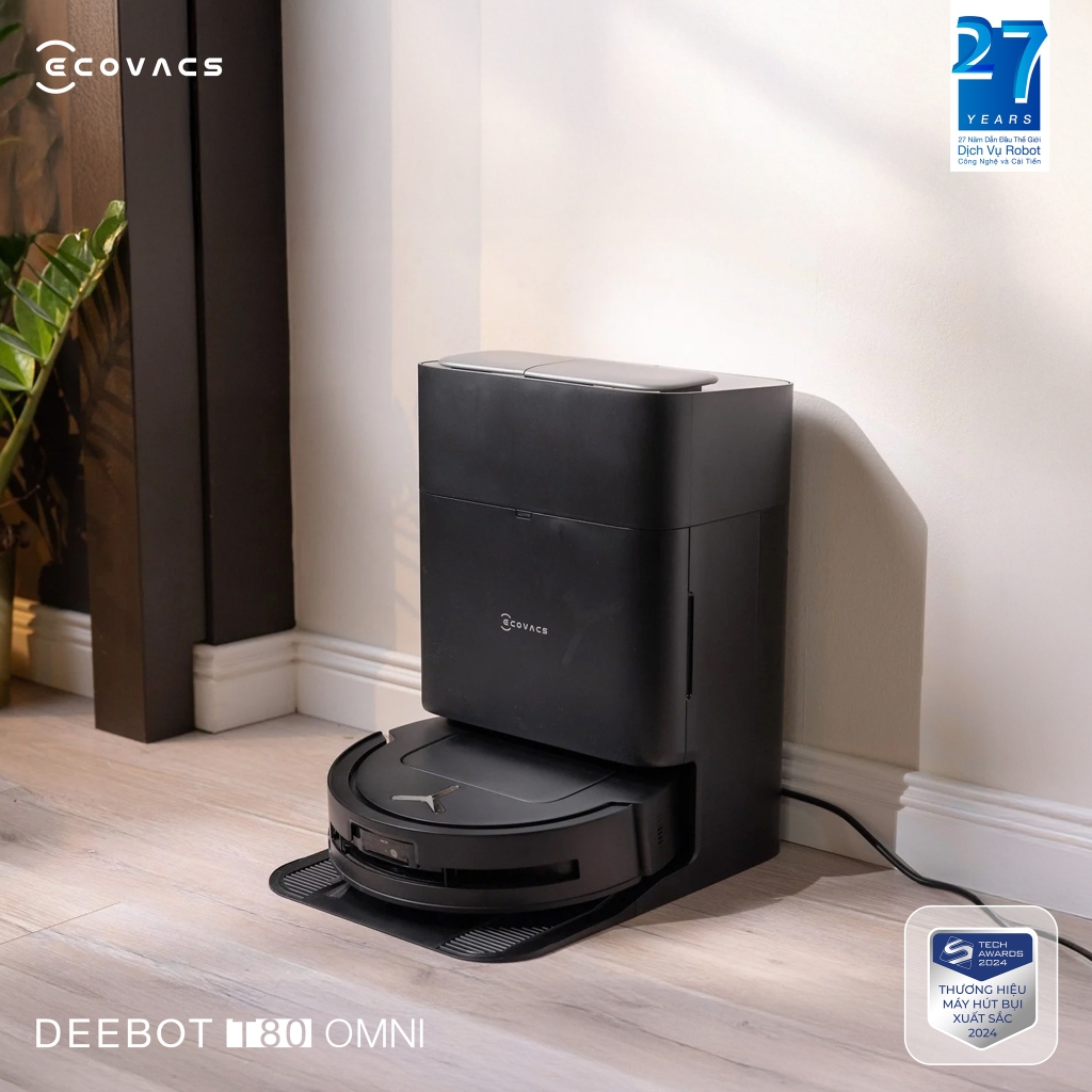 Robot hút bụi lau nhà Ecovacs Deebot T80 Omni (Màu Đen)