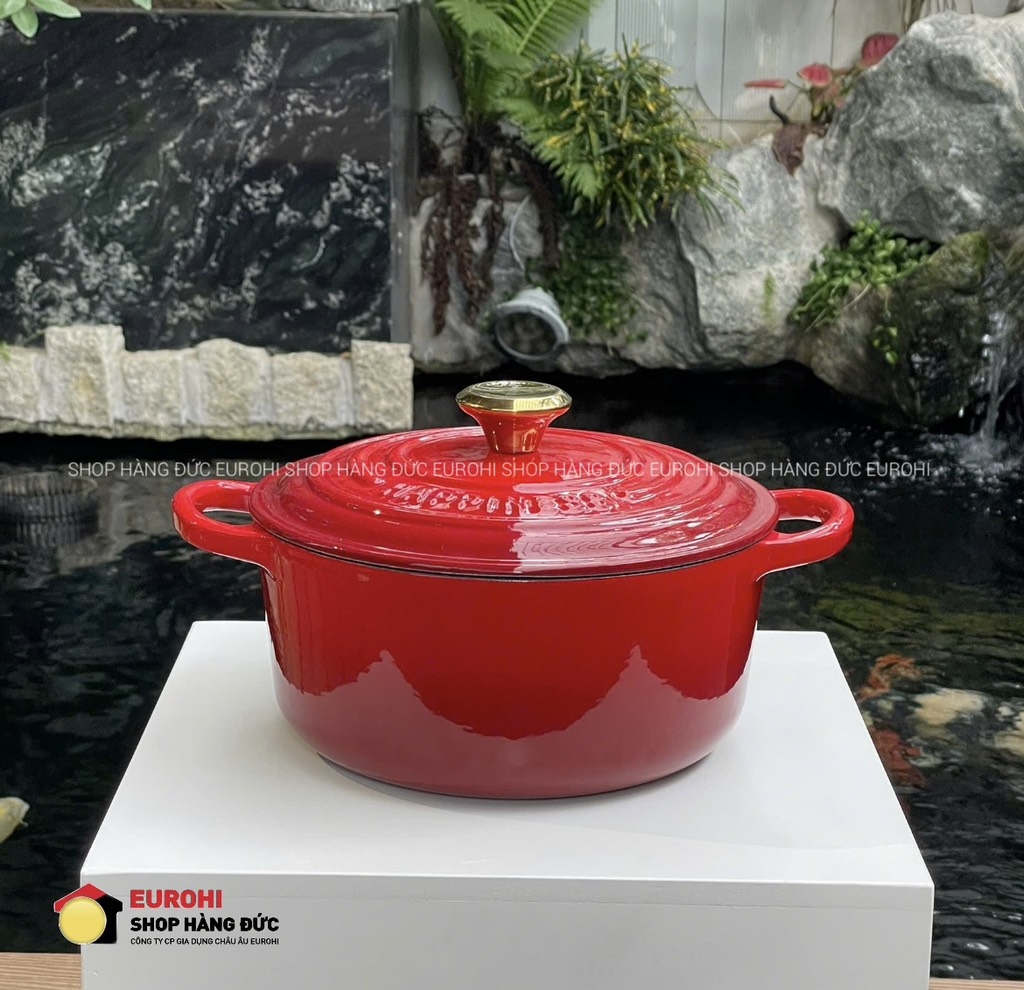 Nồi gang Happiness 20cm 2,8L màu đỏ