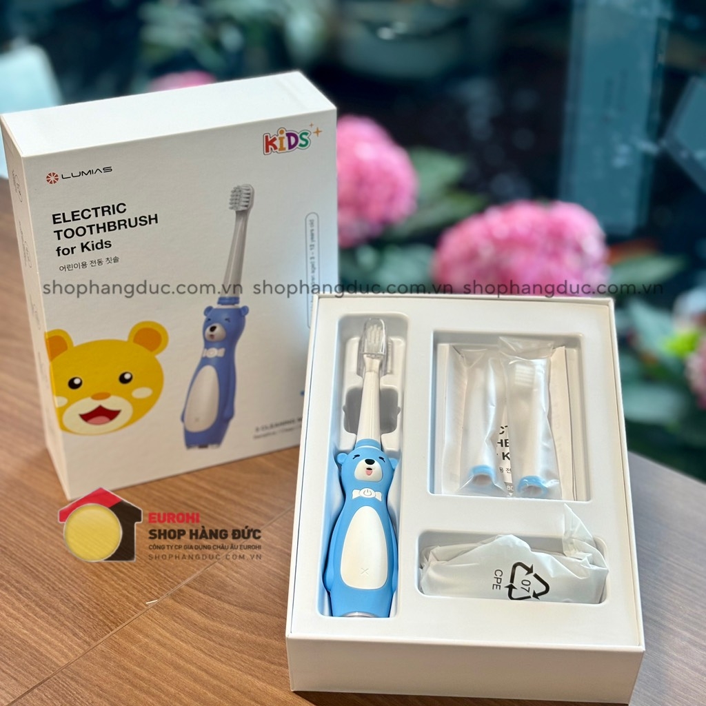 Bàn chải điện trẻ em Lumias SET-800KB màu xanh