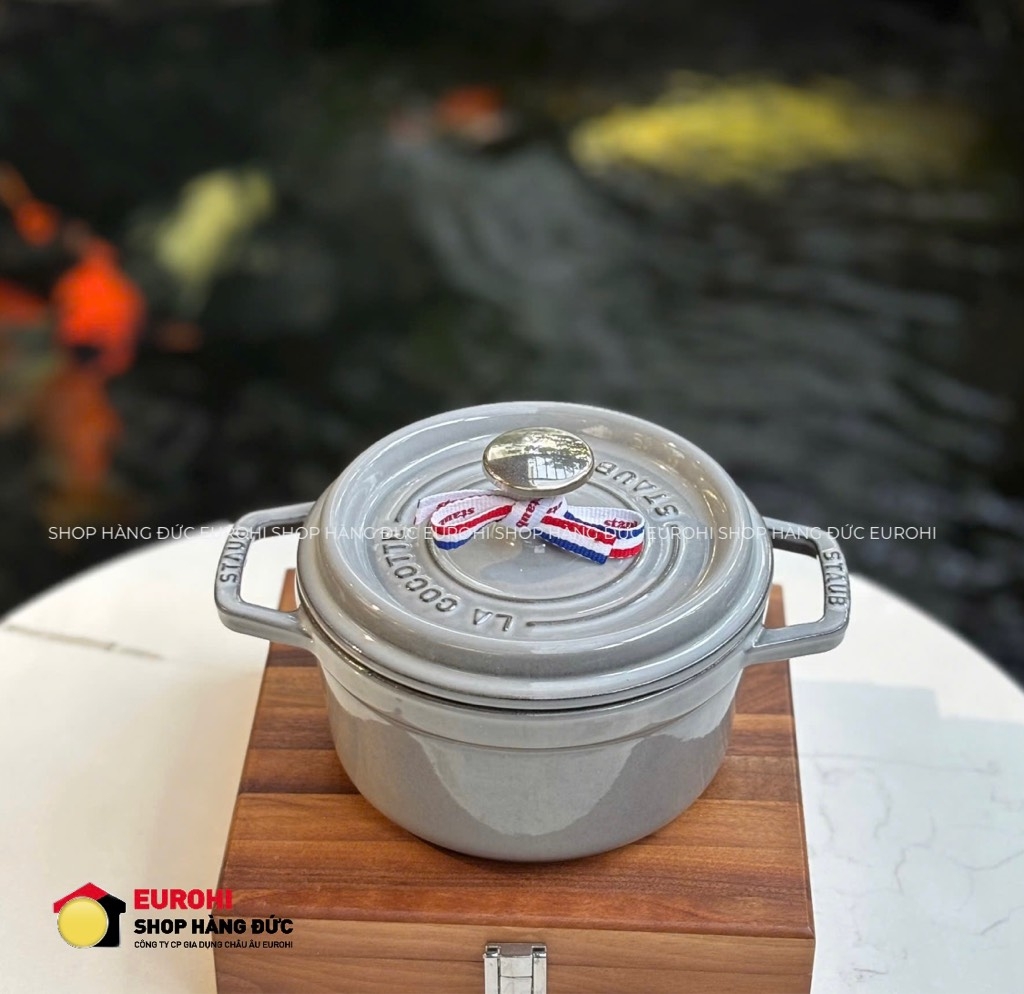Nồi gang Staub Round Cocotte Graphite Grey tròn màu Ghi 16cm 1,2L 40509-479