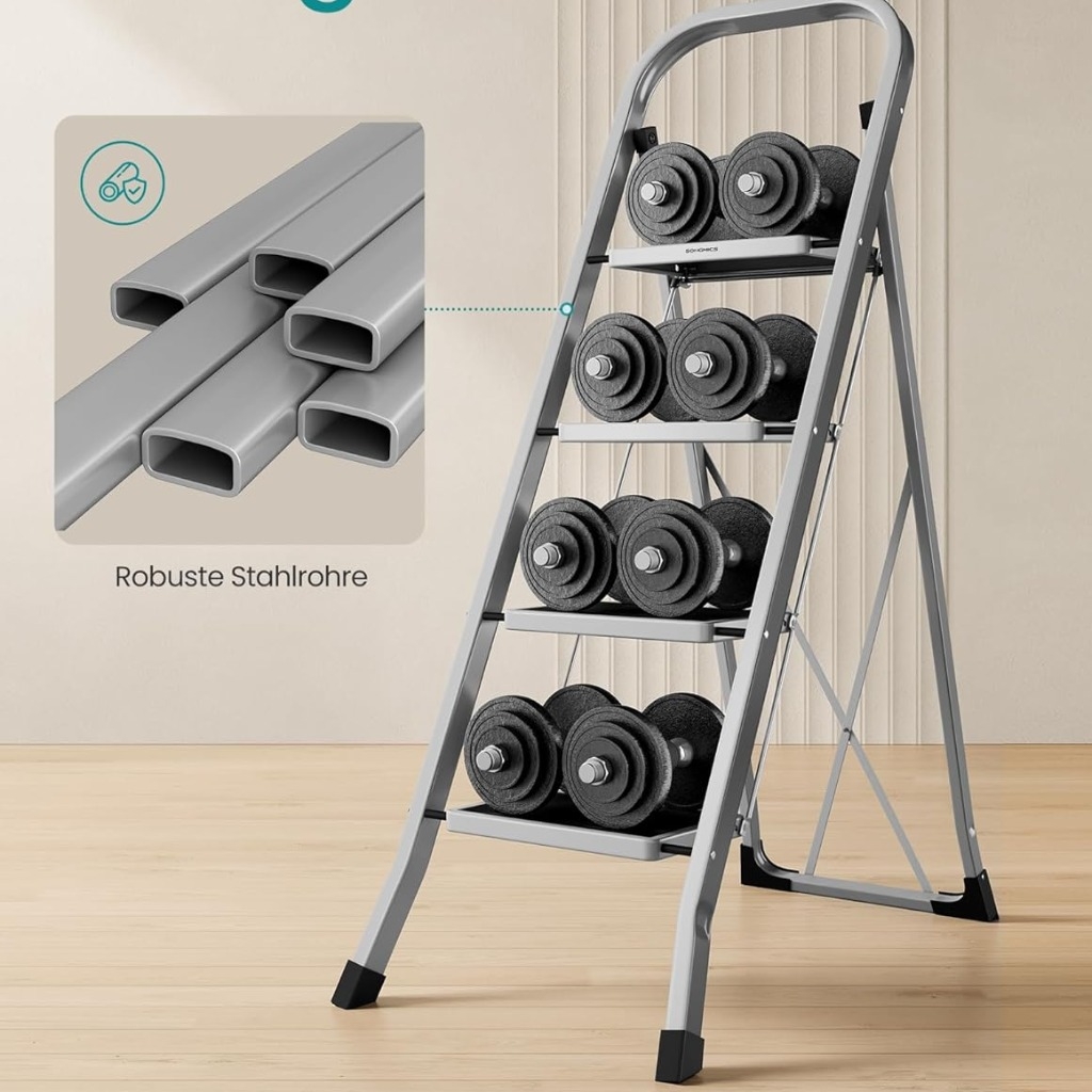 Thang nhôm gấp gọn 4 bậc Songmics GSL004G01