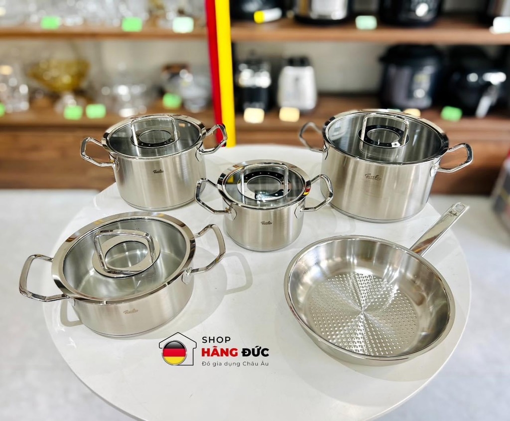 Bộ nồi Fissler Profi Original 5 món (chảo inox tổ ong)