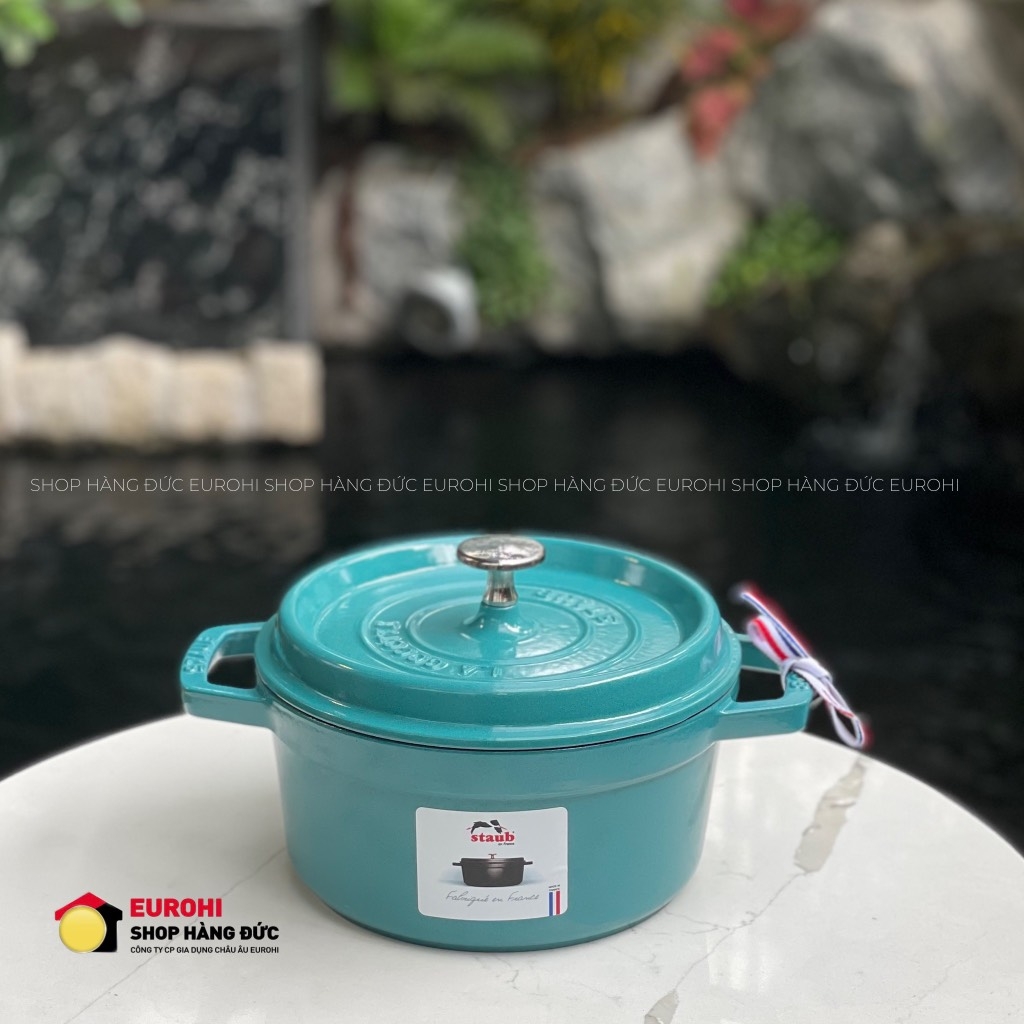 Nồi gang Staub Cocotte 20cm 2.2L màu xanh mint (11020105)