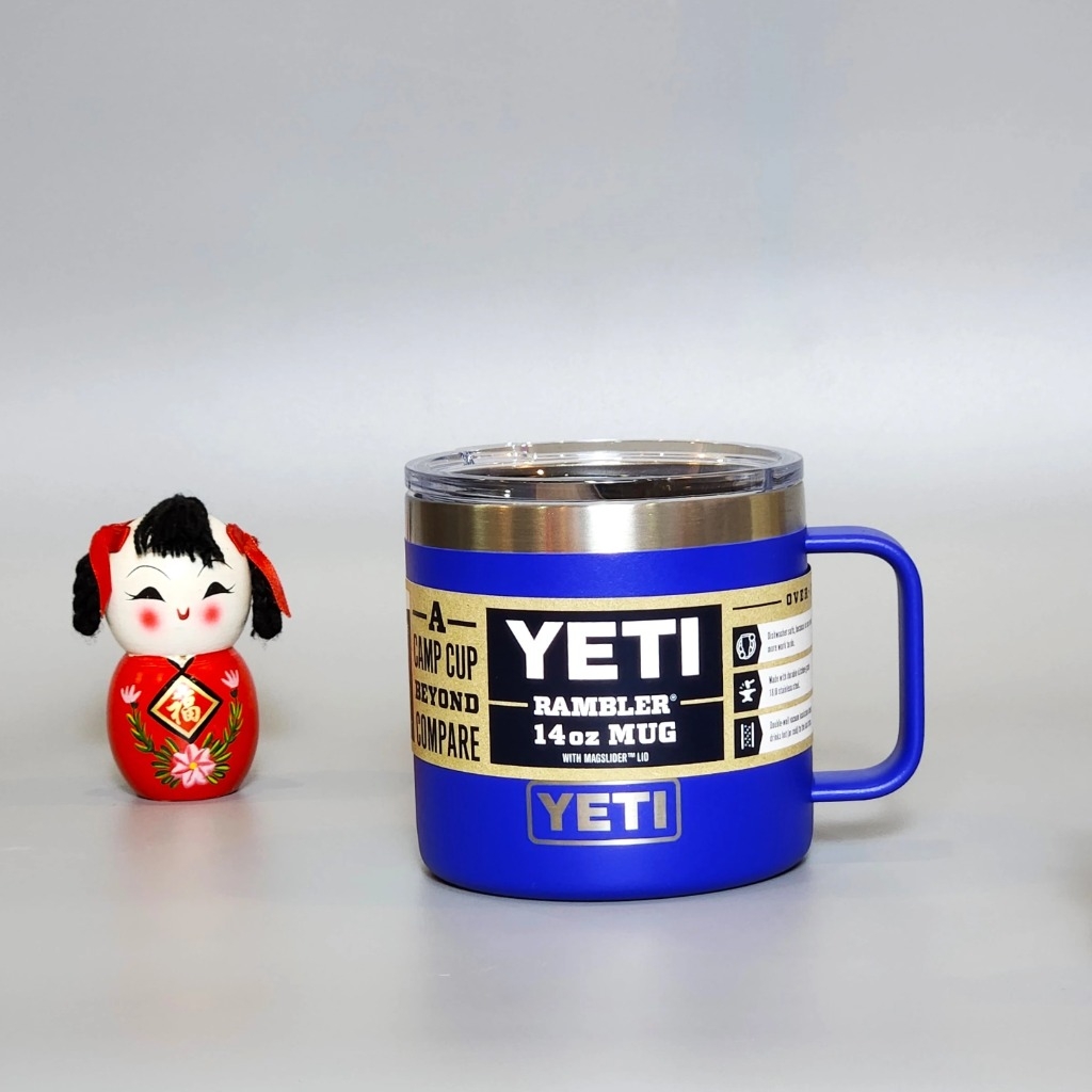 Cốc giữ nhiệt Yeti Rambler 14oz 414ml có quai màu xanh blue