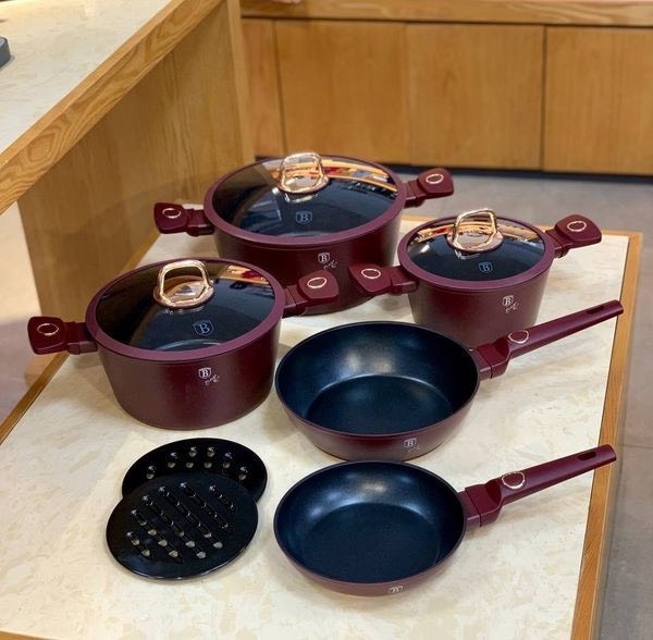 Bộ nồi Berlinger Haus BH/8050 10 món màu đỏ mận