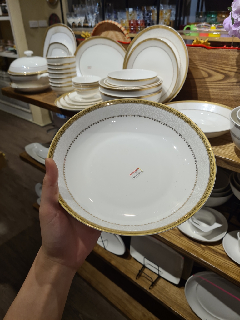 Đĩa tròn sứ xương Imperial sâu lòng 8.5” Hoàng Gia