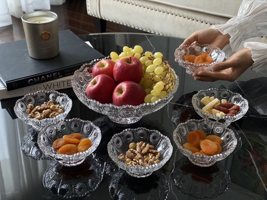 Bộ pha lê Bohemia mâm bồng 7 món