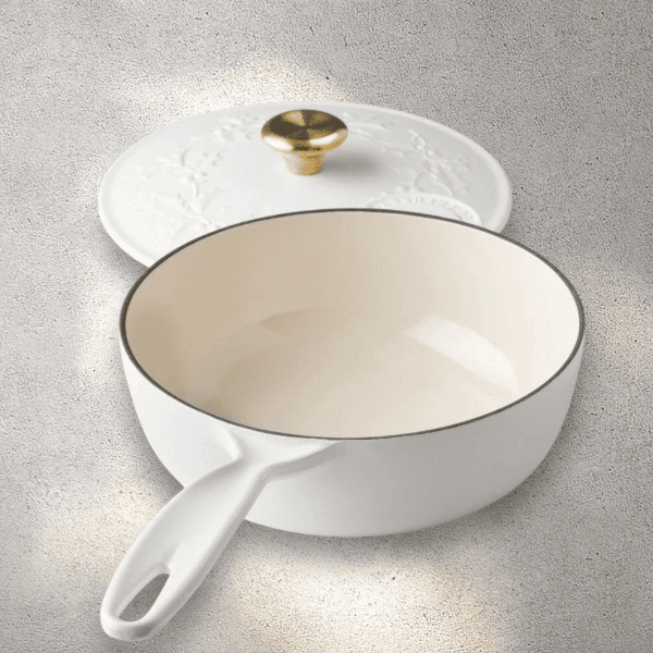 Chảo gang Le Creuset Cotton 21cm 2L cán dài màu trắng (21998 21 43 14460)