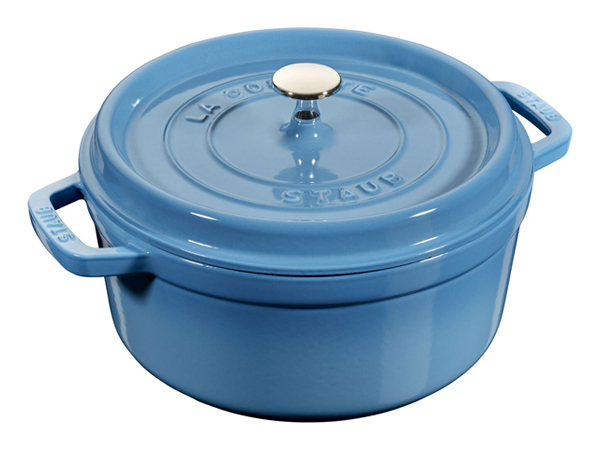 Nồi gang Staub Round Cocotte Ice Blue 22cm 2.6L - xanh dương nhạt