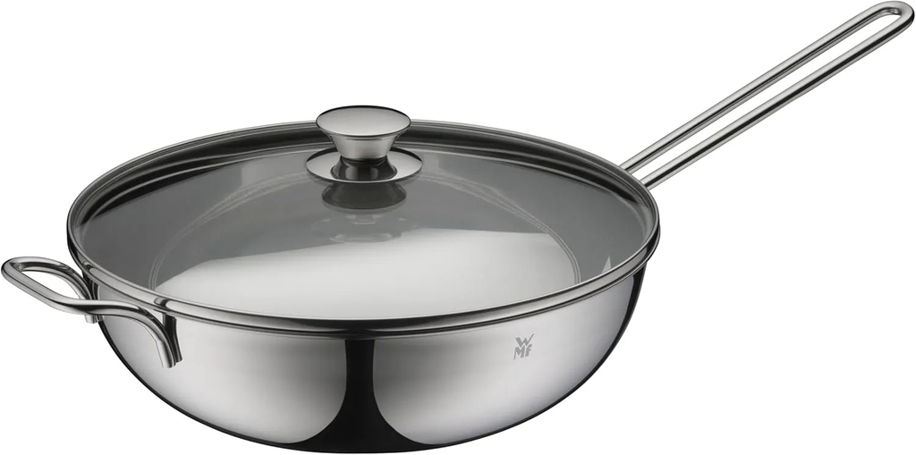 Chảo inox WMF wok sâu lòng nắp kính 30cm 0792336040