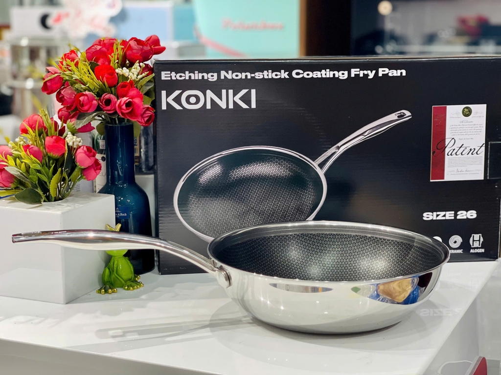 Chảo inox chống dính KONKI sâu lòng 26cm